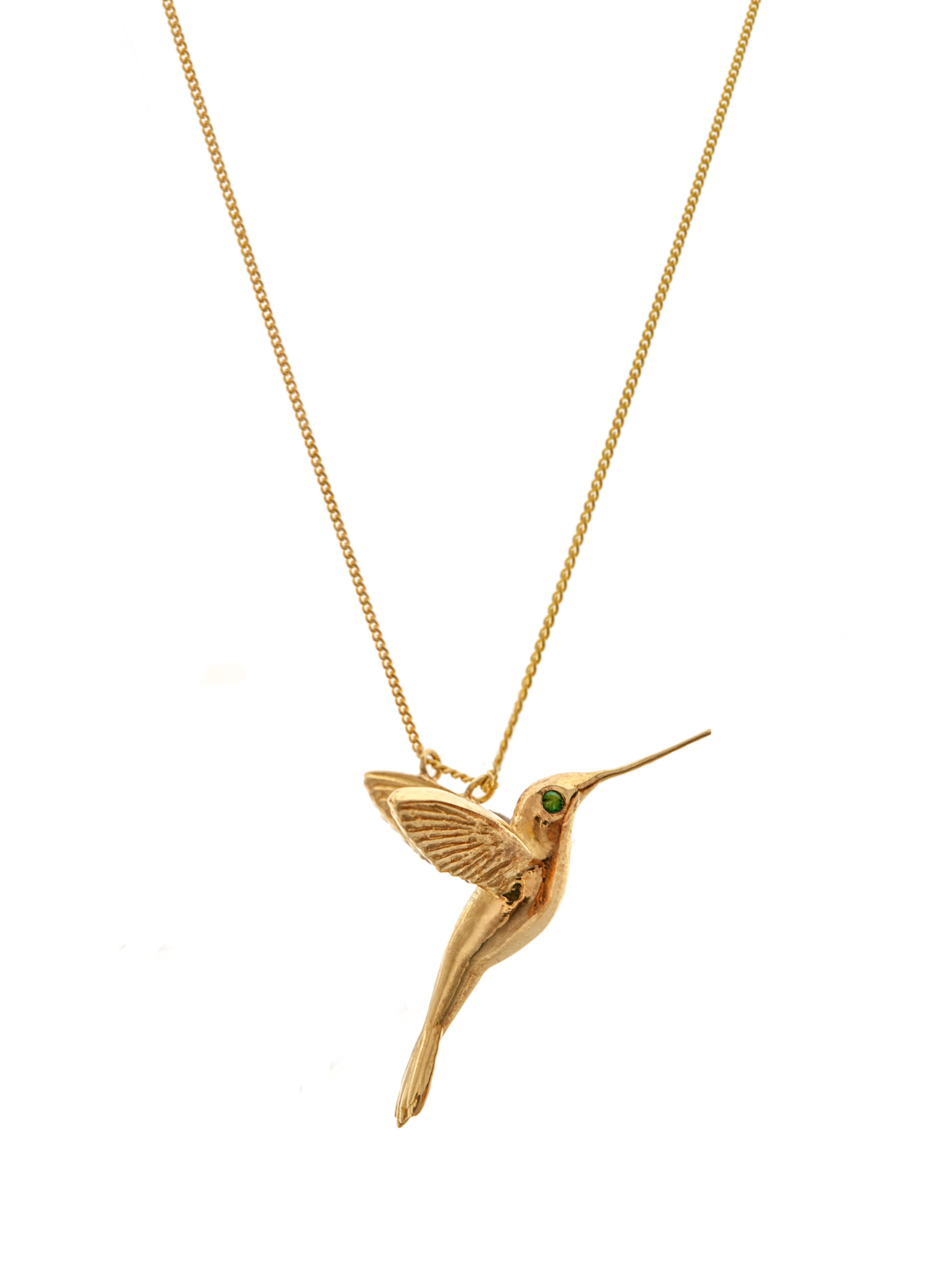 SYDNEY EVAN 14K Gold Hummingbird Necklace With Diamonds And Sapphire | Holt  Renfrew